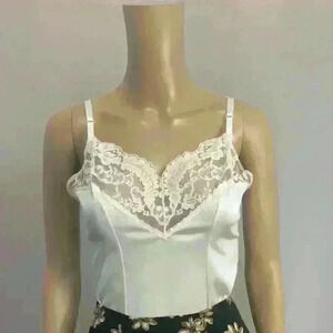 VTG Y2K Vassarette Women's Camisole Lace Nylon Satin Slip Tank Top Sz S Sexy 90s